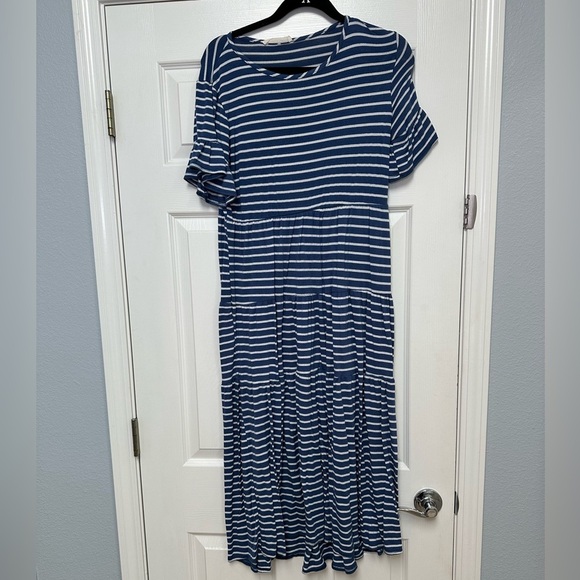 Tiffany & Grey Blue and White Stripe Dress - Picture 1 of 3